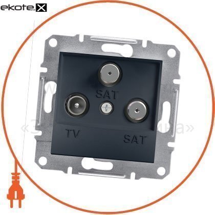 Asfora TV-SAT-SAT Розетка крайова - 1дБ, без рамки антрацит, Schneider, EPH3600171