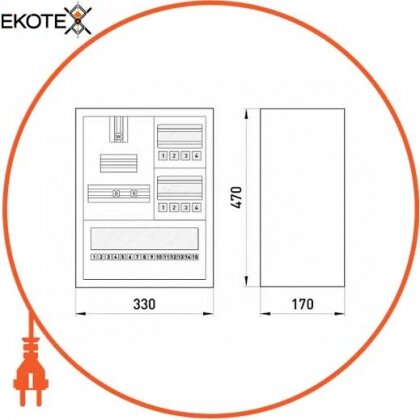 Enext s0100013 корпус e.mbox.stand.n.f3.24.z металлический, под 3-ф. счетчик, 24 мод., навесной, с замком