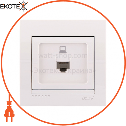 Розетка комп'ютерна 702-0202-139 Колір Білий/Білий 1 шт. RJ 45 CAT5 роз'єм, Lezard, 702-0202-139