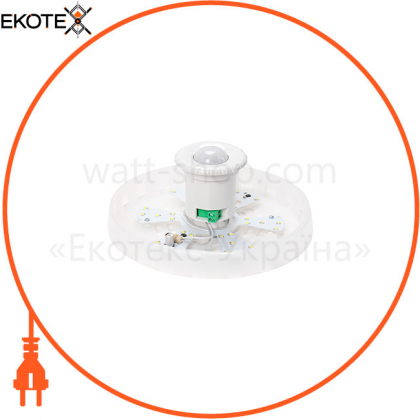 Світильник ERKA 1102D LED-P, настінно-стельовий з вбудованим і регульованим датчиком руху, 12 W, 6000K прозорий, IP 20, ERKA, 190119