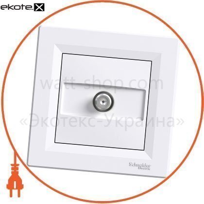 Asfora SAT Розетка крайова - 1 дБ білий, Schneider, EPH3700121