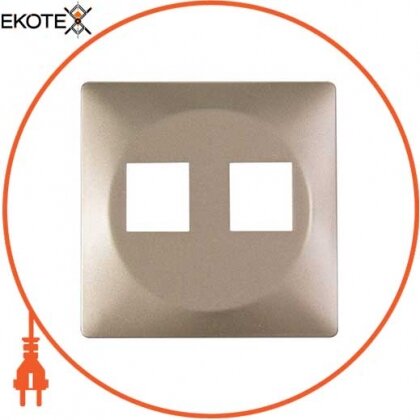 Панель e.lux.16121L.pn.nickel для розетки подвійний під Jack RJ12 чи RJ45, "нікель", Enext, ins0040031