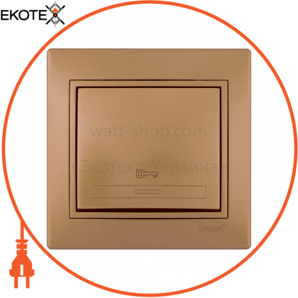 Кнопка дверного автомата 701-1313-104 Колір Матове золото металік 10АХ 250V~, Lezard, 701-1313-104