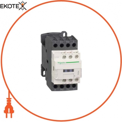 Контактор D 4P (2НО + 2НЗ), АС1 20А, АЛЕ + НЗ, 24В DС, обмежувач, Schneider, LC1D098BD