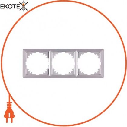 Рамка e.lux.10064L.3.fr.aluminium 3-місна, "алюміній", Enext, ins0040091