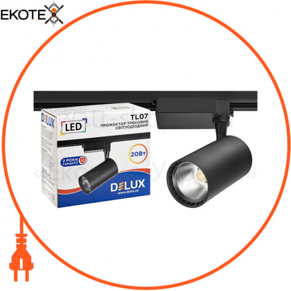 Прожектор светодиодный трековый DELUX TL07 20 Вт  36° 4000K черный