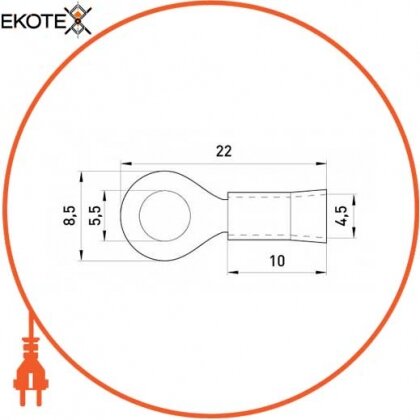 Ізольований наконечник e.terminal.stand.rv2.2.5.green 1.5-2.5 кв. мм, зелений, Enext, s1036026