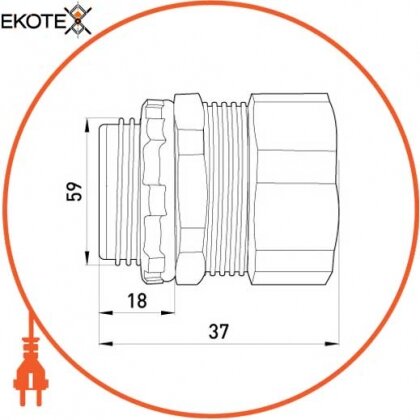 Enext s045009 ввод прямой e.met.dir.stand.sldx.50 для металлорукава 50мм (2)