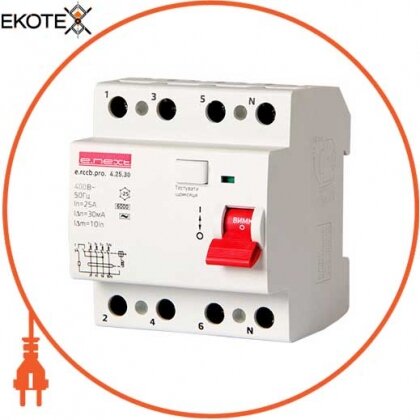 Enext p003018 выключатель дифференциального тока e.rccb.pro.4.25.30, 4р, 25а, 30ма