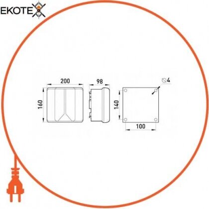 Enext i0350010 коробка распределительная e.industrial.db.925, 200х160х98 без клеммной колодки