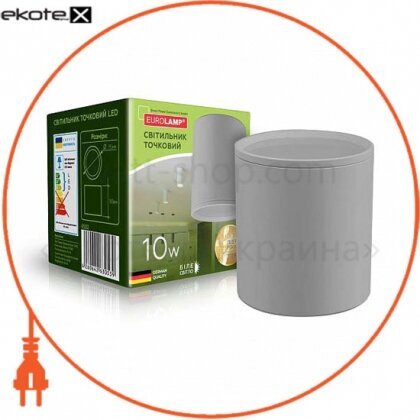 Світлодіодний EUROLAMP LED Світильник круглий тубус 10W 4000K silver, Eurolamp, LED-TLR-10/4(silver)