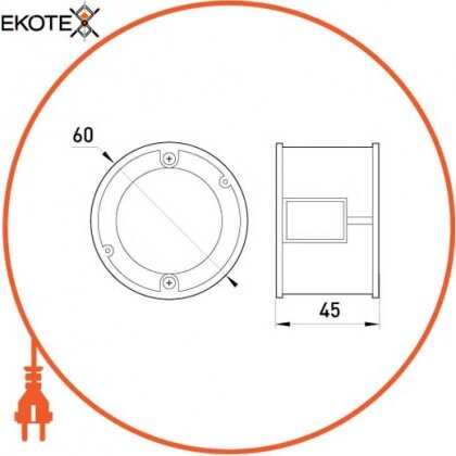Коробка настановна e.db.stand.101.d60.screw з шурупом цегла/бетон, блокова, Enext, s0027016