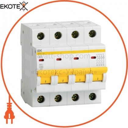 Авт. викл. ВА47-29 4Р 6А 4,5 кА х-ка C IEK, IEK, MVA20-4-006-C