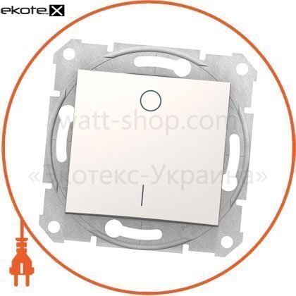 Sedna Перемикач 2 полюсний 16AX, без рамки кремовий, Schneider, SDN0200223