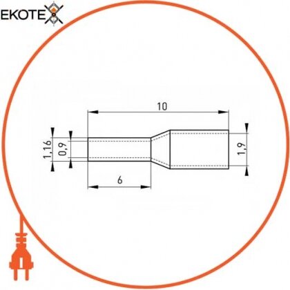 Ізольований наконечник втулковий e.terminal.stand.e0306.red 0.25 кв. мм, червоний, Enext, s3036059