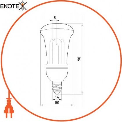 Enext l0360008 лампа энергосберегающая e.save.r50.e14.11.4200.new, тип r50, патрон е14, 11w, 4200 к