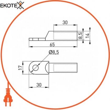 Enext s020012 алюминиевый кабельный наконечник e.end.stand.a.50. м8 50мм2 м8