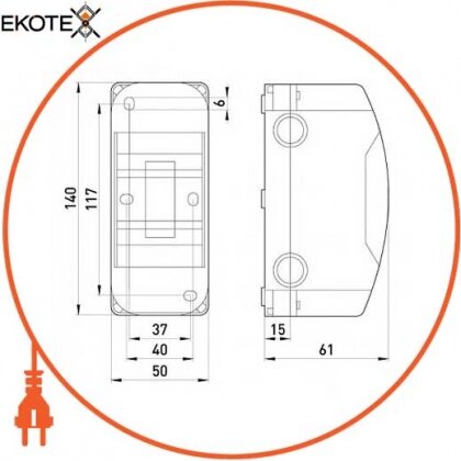 Enext 6670-103 корпус пластиковый, навесной (nt) 3-модульный, однорядный, без дверцы, ip 30