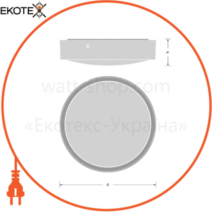 Светильник накладной BULKHEAD ROUND BLKH RD SEN 250 P 10W CPS WT