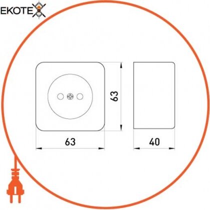 Розетка одинарна e.touch.1221.w без з/к, для зовнішнього монтажу, біла, Enext, p043008