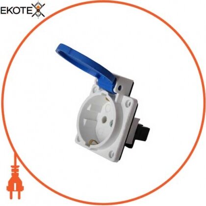 Силова розетка вбудована e.socket.029.8.16,2 Р+Z, 250В, 16А, IP44 Shuko, Enext, p012023