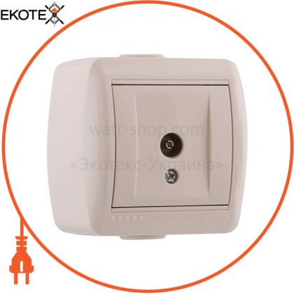 Розетка ТВ прохідна 710-0300-129 Колір Крем / Крем 10A 250V~, Lezard, 710-0300-129