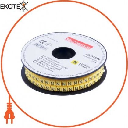 Enext s2037086 маркер кабельний e.marker.stand.3.6.n, 3-6 кв.мм, n, 350 шт