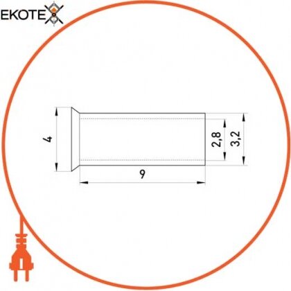 Неізольований наконечник e.terminal.stand.en.4.9 4,0 кв. мм, L=9 мм, Enext, s4038008