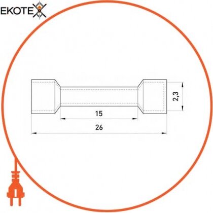 Гільза сполучна ізольована e.splice.stand.bv.2.orange 1,5-2,5 кв. мм, помаранчева, Enext, s4036014