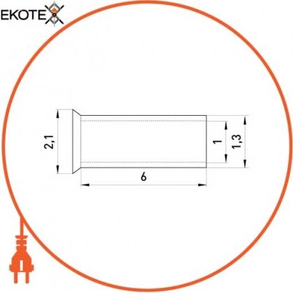 Enext s4038000 неизолированные наконечник e.terminal.stand.en.0.5.6 0,5 кв.мм, l = 6 мм