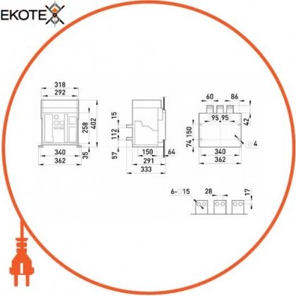 Enext i0810004 воздушный автоматический выключатель e.acb.2000d.2000, выкатной, 3p, 2000a, 65 ка