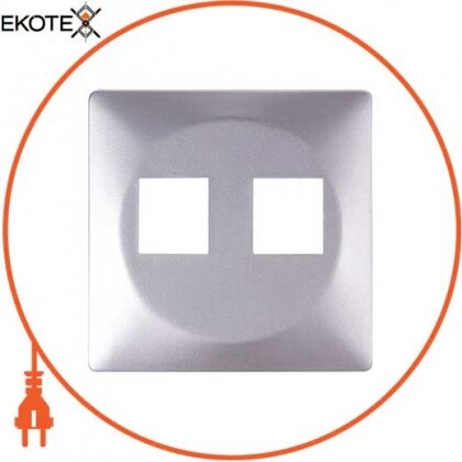 Enext ins0040101 панель e.lux.16121l.pn.aluminium к розетке двойной под jack rj12 или rj45, алюминий