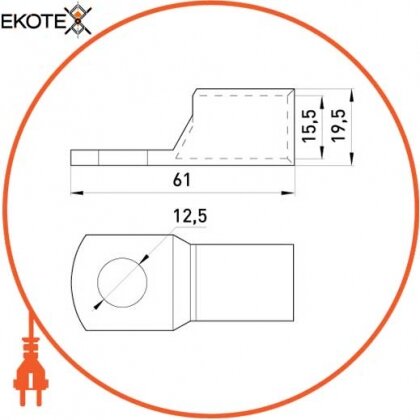 Enext s040008 медный кабельный наконечник е.end.stand.sc.120