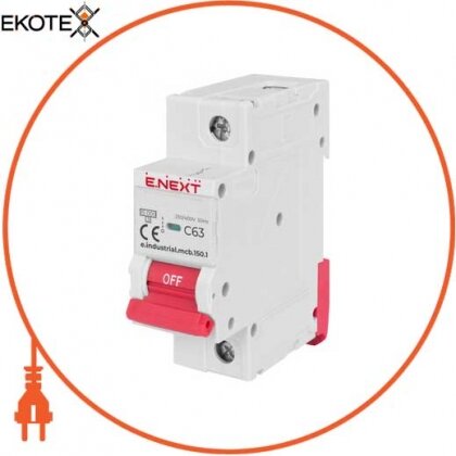 Enext i0630038 модульный автоматический выключатель e.industrial.mcb.150.1.c63, 1р, 63а, c, 15ка