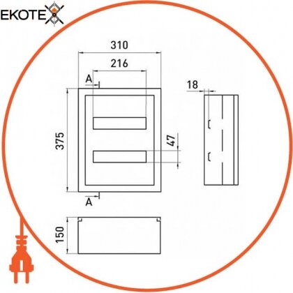 Enext s0100216 корпус металлический e.mbox.pro.n.24z ip54 навесной на 24 модуля с замком