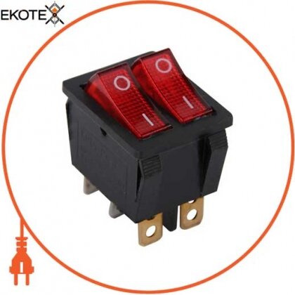Enext s2040002 переключатель клавишный e.switch.key.02, 6 pin, двойной, с индикацией