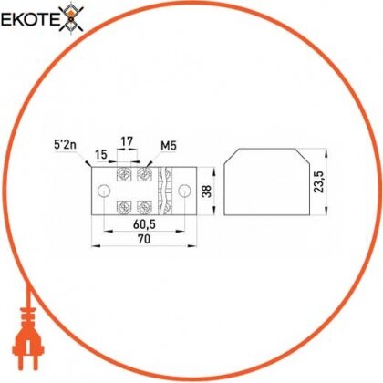 Enext p056015 клеммная колодка защищенная e.tc.protect.45.3, 45а, 3 полюса