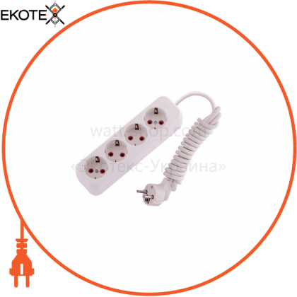 Подовжувач з/з 4 вх. 2 м 1090 720 0402 401-1 250V 16A / 3 x 1,5 mm, Lezard, 720 0402 401-1