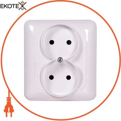 Розетка без з/к подвійна, 220В, Enext, 216