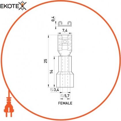 Enext s4041009 наконечник изолированный e.terminal.stand.fdd5.5.250 (dd.f.4.6)