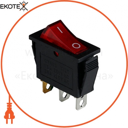 Клавішний перемикач ENERGIO KCD3-101N Rd / Bk ON-OFF 1 клавіша з підсвічуванням, ENERGIO, 61374