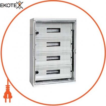 Корпус ударостійкий з АБС-пластику e.plbox.350.500.195.45m.tr, 350х500х195мм, IP65 з прозорими дверима і панеллю під 45 модулів, Enext, CP5117