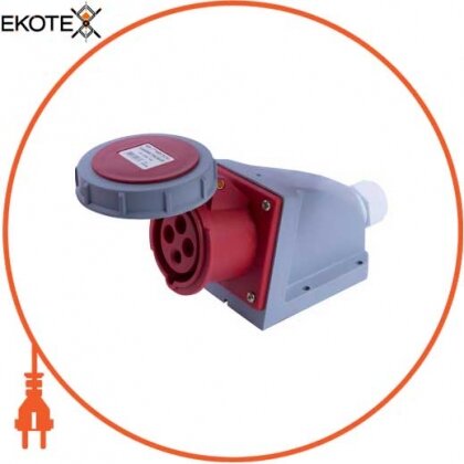 Силова розетка стаціонарна e.socket.114.16.67, 4п., 400В, 16А, IP 67, Enext, i082008
