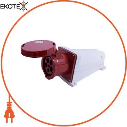 Силова розетка стаціонарна e.socket.145.125.67, 5п., 400В, IP 67, 125А, Enext, p012029