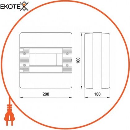Enext CBU908 корпус пластиковый 8-модульный e.plbox.stand.n.08, навесной