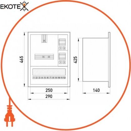 Enext s0100008 корпус e.mbox.stand.w.f1.16.z металлический, под 1-ф. счетчик, 16 мод., встраиваемый, с замком