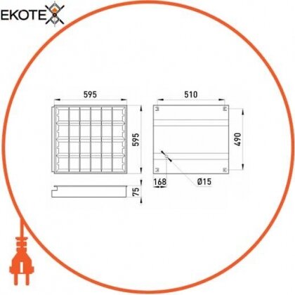 Enext l001029 светильник люминесцентный растровый встроенного типа e.lum.raster.flush.4.20 4х20w