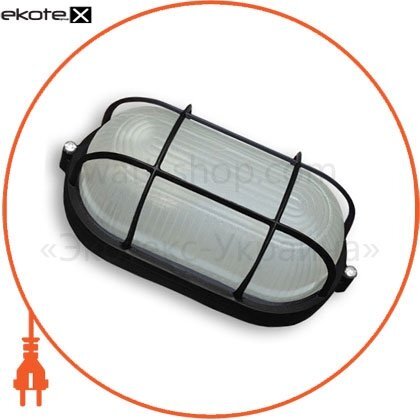 Світильник овал чорний з гратами c LED платою, Ecostrum, МС-1152 LED