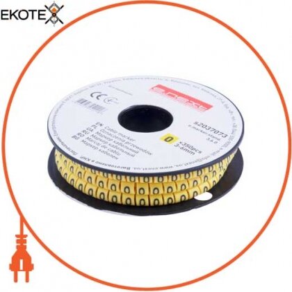 Маркер кабельний e.marker.stand.3.5.8.0, 3,5-8 кв. мм, "0", 500 шт, Enext, s2037011