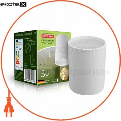 Світлодіодний EUROLAMP LED Світильник круглий тубус 5W 4000K white, Eurolamp, LED-TLR-5/4(white)